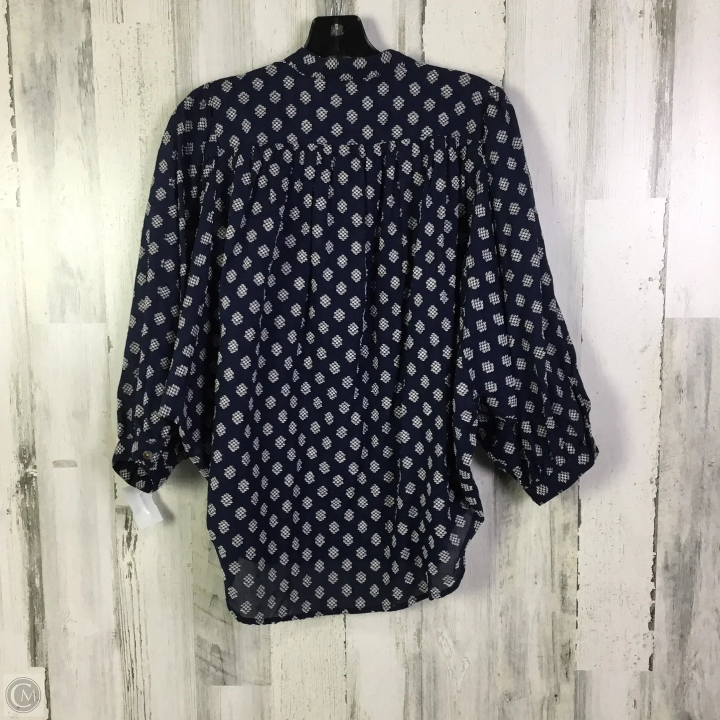 Blouse Long Sleeve By Anthropologie In Navy, Size: Xs