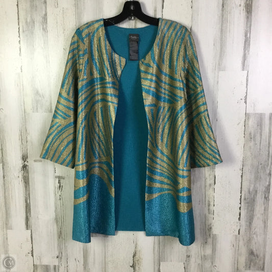 Cardigan By Chicos In Blue & Gold, Size: Sp