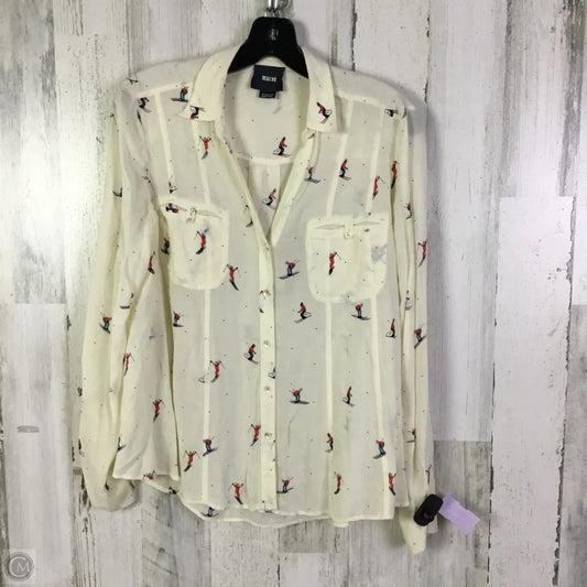 Blouse Long Sleeve By Maeve In Cream, Size: S