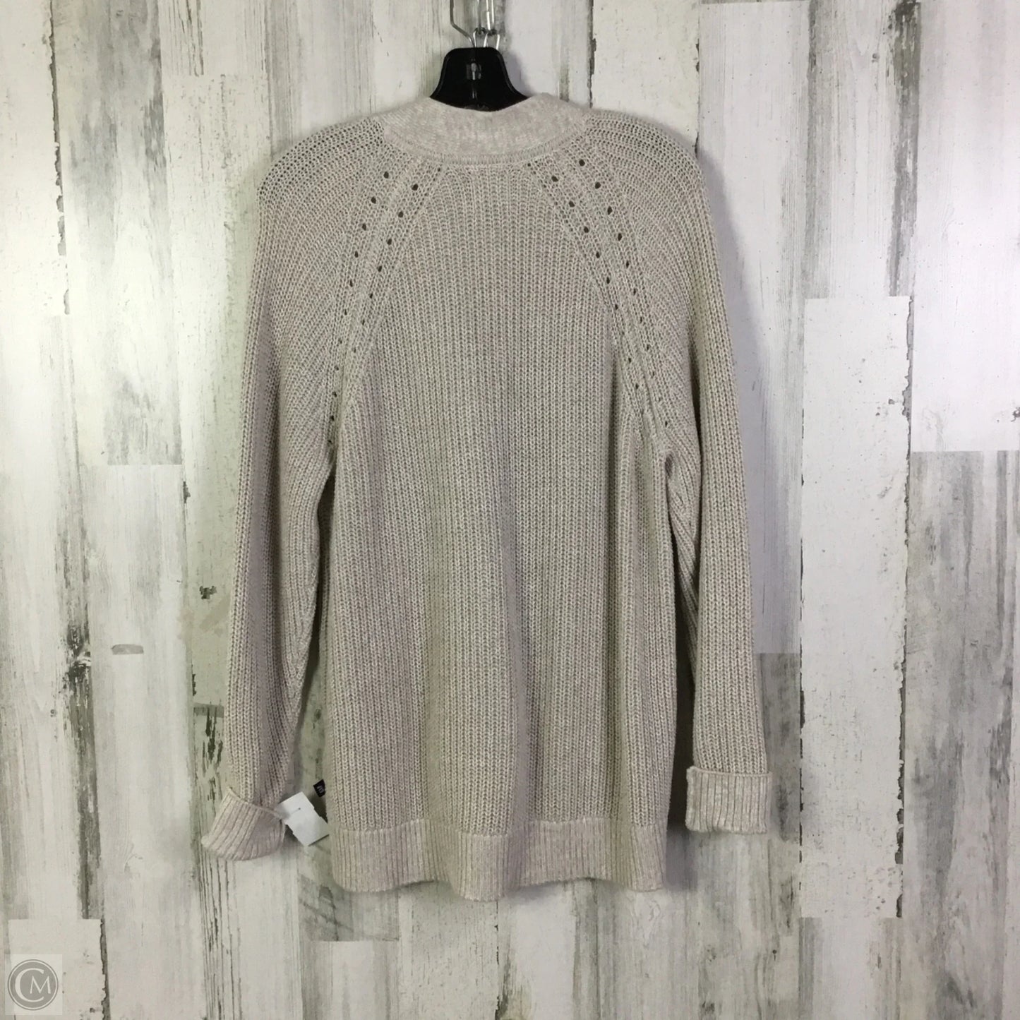 Sweater Cardigan By Gap In Beige, Size: S