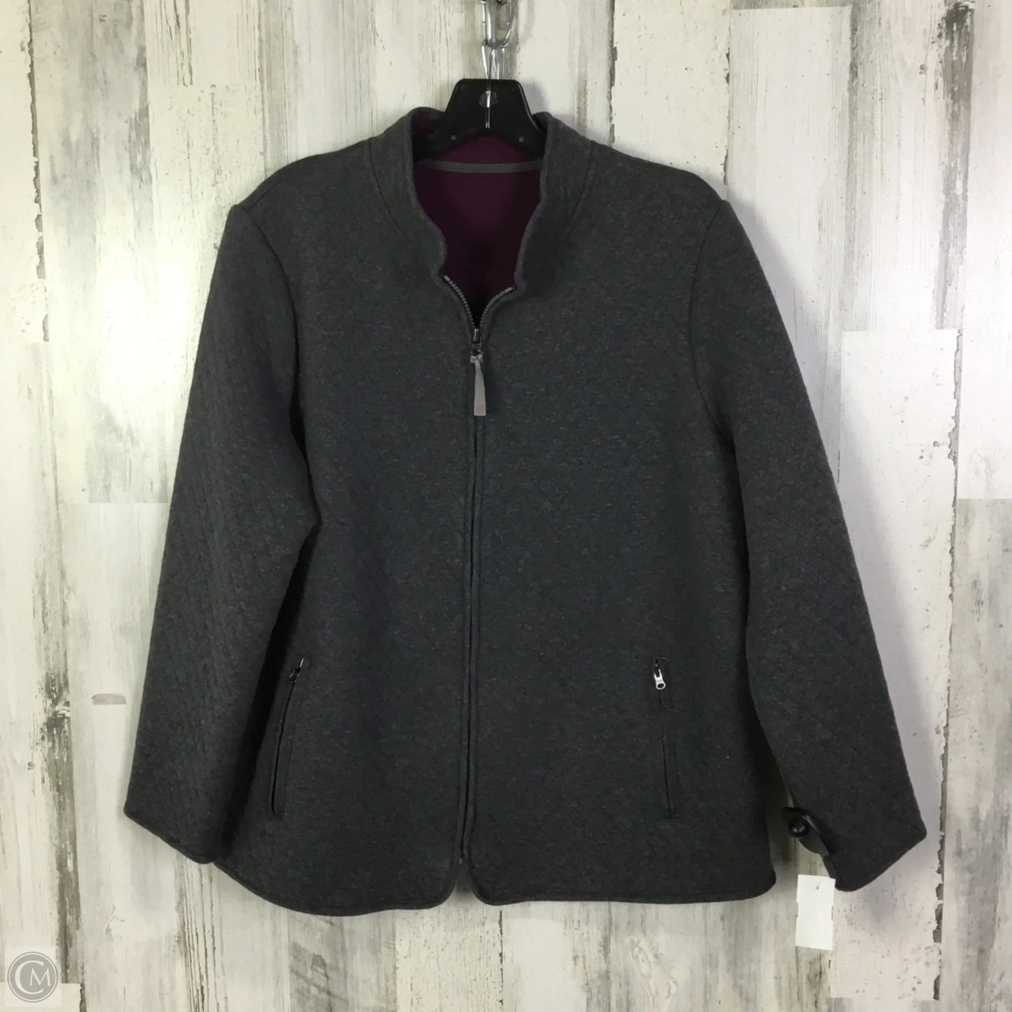 Jacket Shirt By Talbots In Grey, Size: 1x