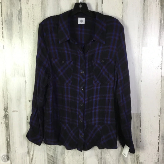 Top Long Sleeve By Cabi In Black & Blue, Size: Xl