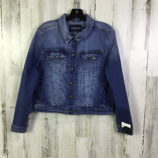 Jacket Denim By Calvin Klein In Blue Denim, Size: Lp