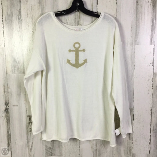 Sweater By Belle By Kim Gravel In White, Size: L