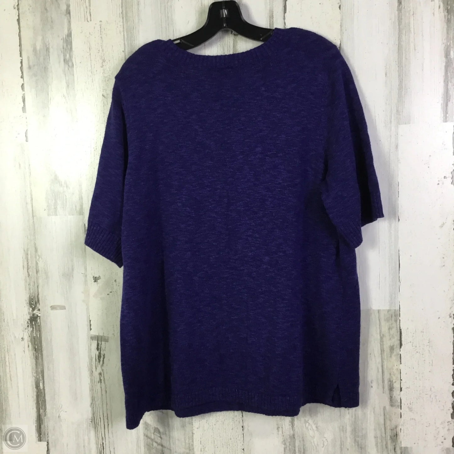 Sweater Short Sleeve By Denim And Company In Blue, Size: Xl