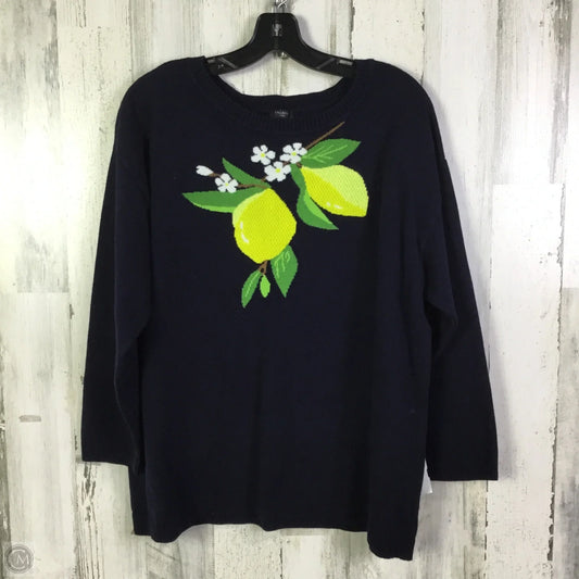 Sweater By Talbots In Blue & Yellow, Size: 1x