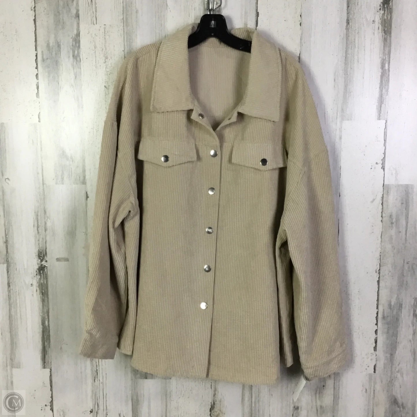 Jacket Shirt By Shein In Cream, Size: 4x