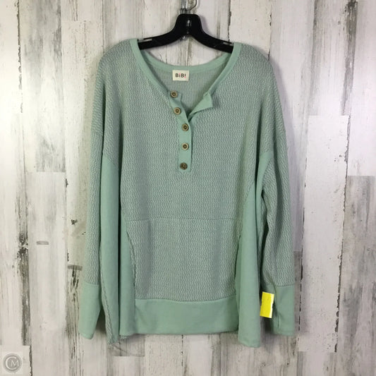 Top Long Sleeve By Bibi In Green, Size: 1x