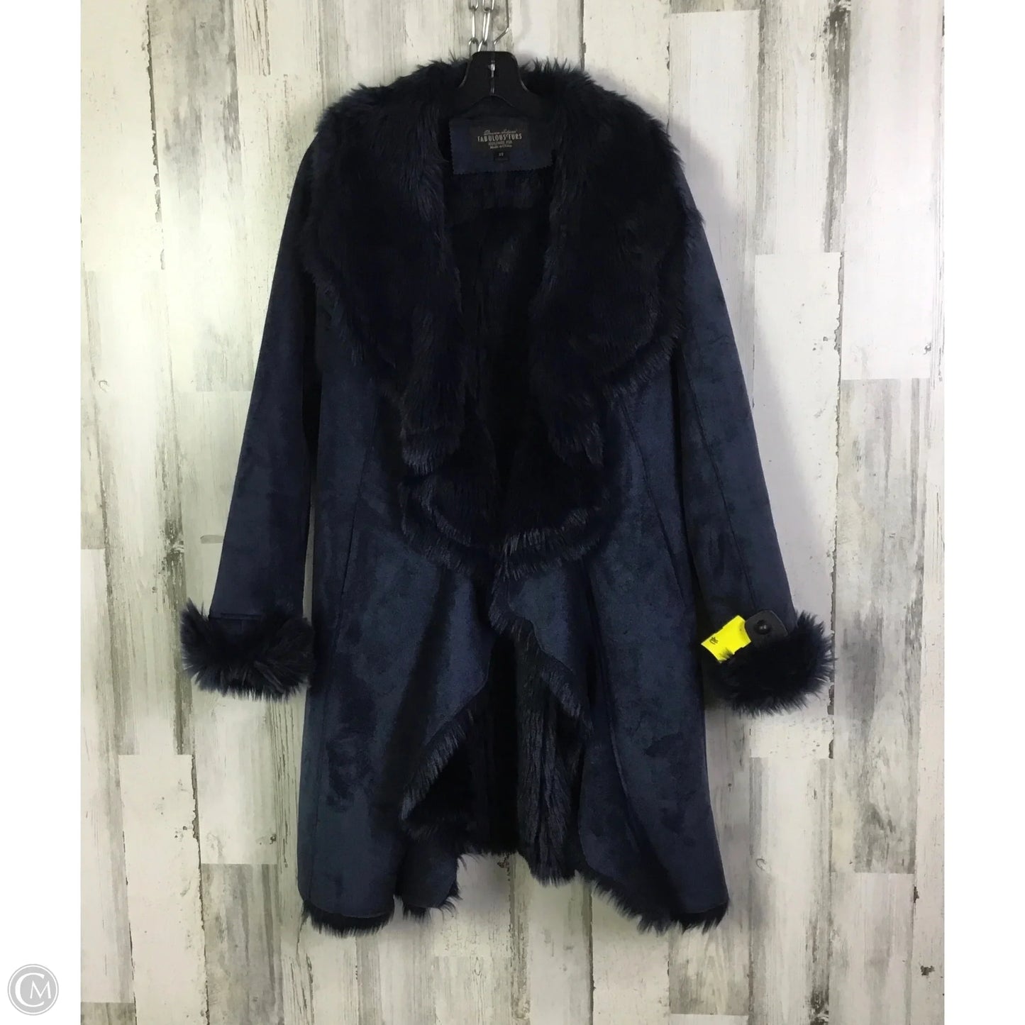 Coat Faux Fur & Sherpa By Cmc In Blue, Size: Xs