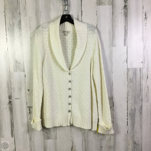 Sweater Cardigan By Cherokee In Cream, Size: Xl