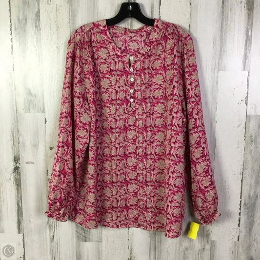 Top Long Sleeve By Shein In Pink, Size: 2x