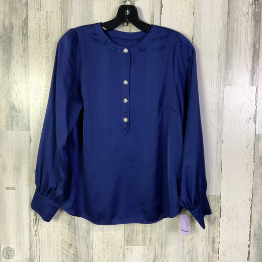 Blouse Long Sleeve By Talbots In Navy, Size: Sp