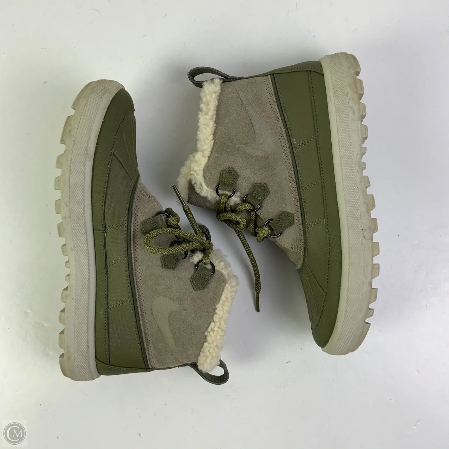 Boots Hiking By Nike In Green & Grey, Size: 7.5