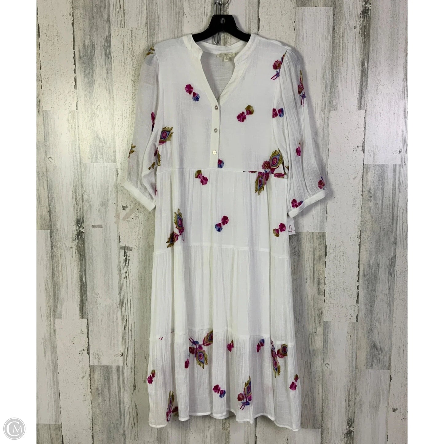 Dress Casual Midi By Figuero & Flower In White, Size: M