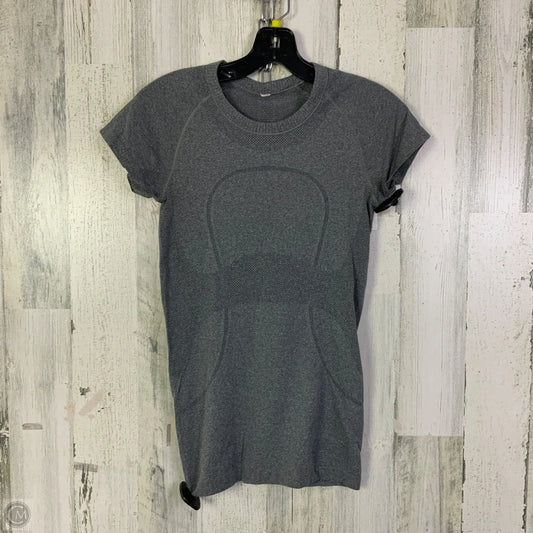 Athletic Top Short Sleeve By Lululemon In Grey, Size: 4