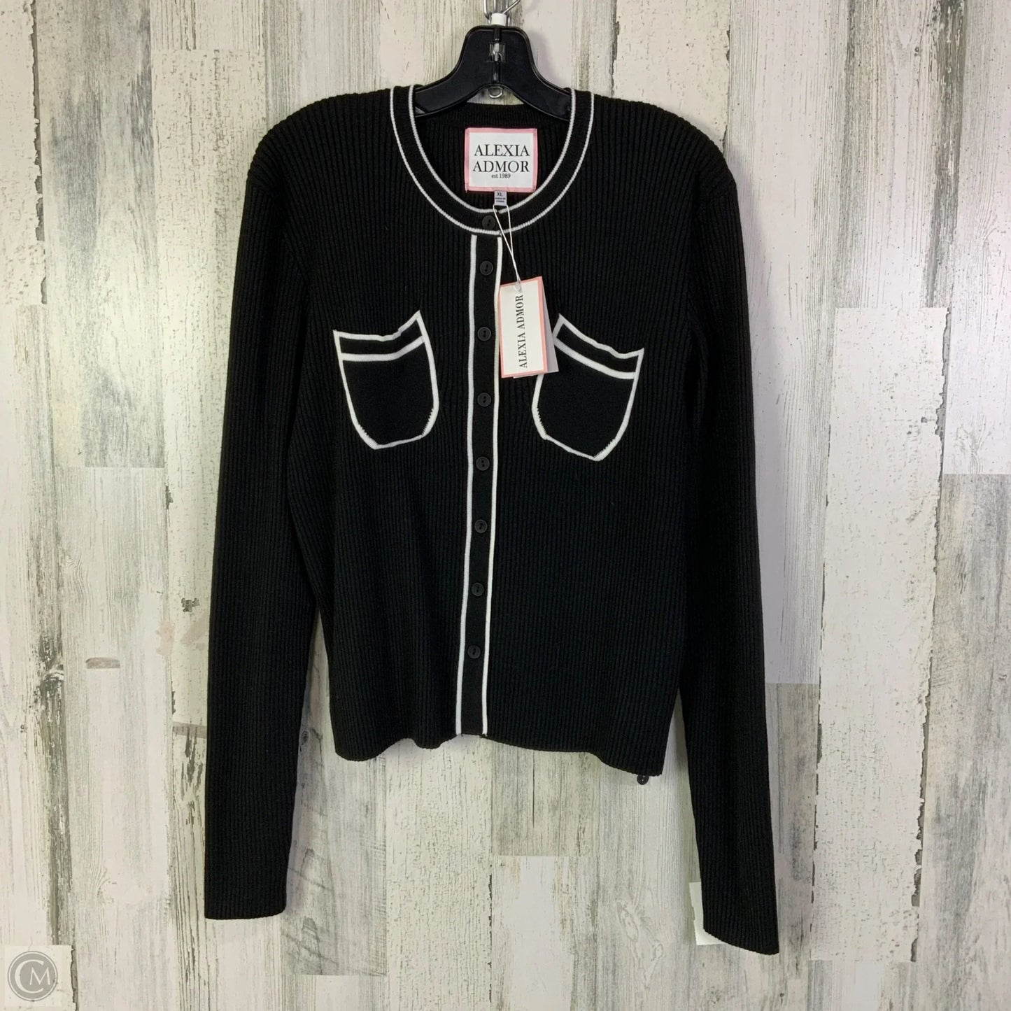 Cardigan By Alexia Admor In Black & White, Size: Xl