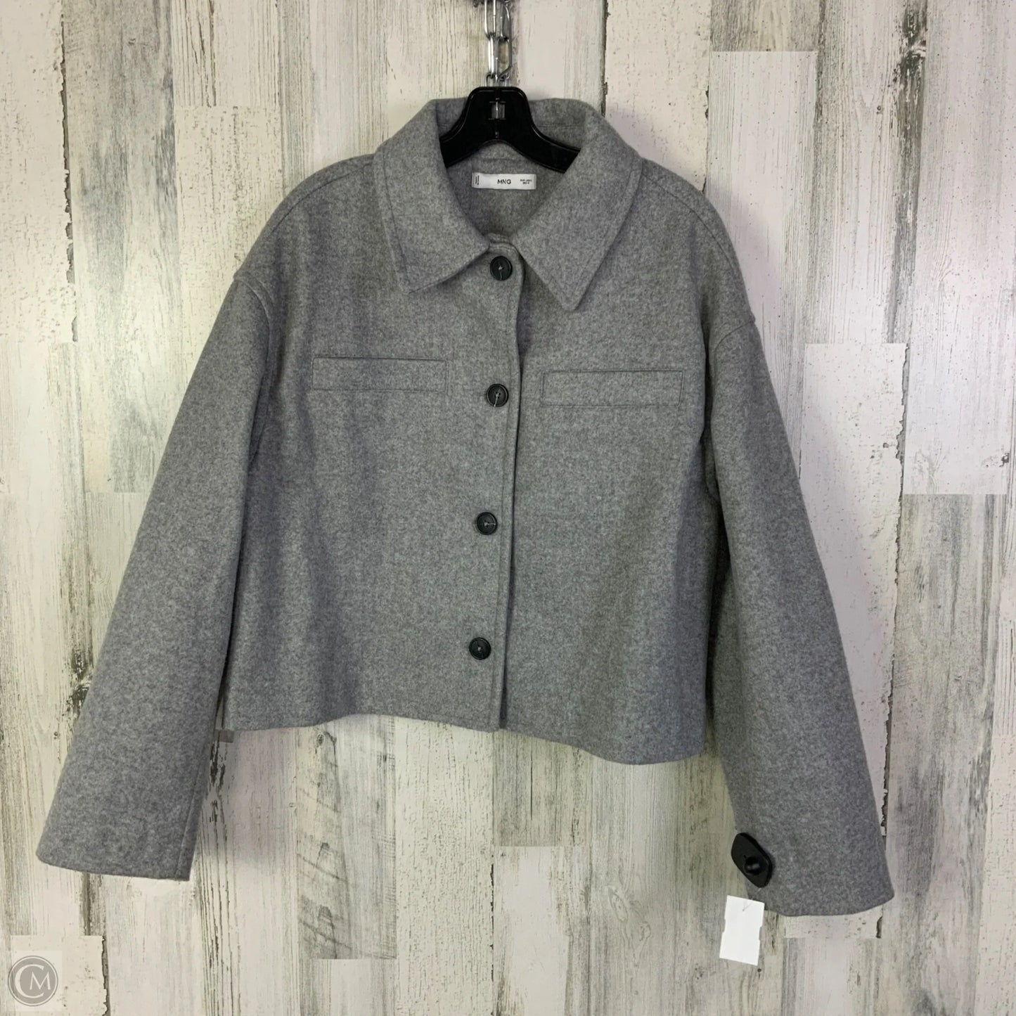 Jacket Shirt By Mng In Grey, Size: L