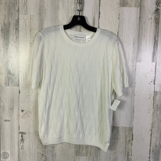 Sweater Short Sleeve By Alfred Dunner In White, Size: L