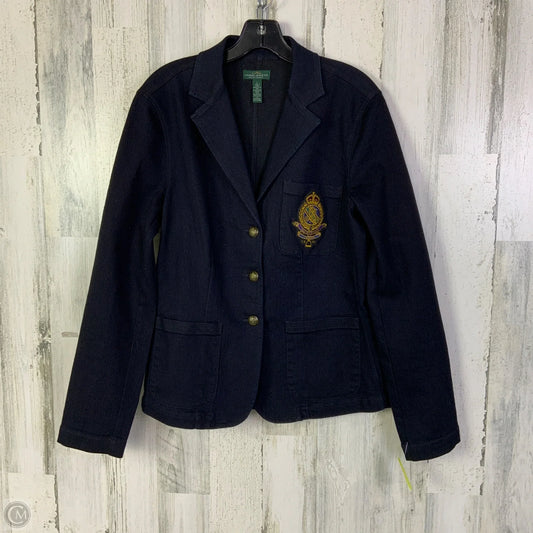 Blazer By Lauren Jeans Co In Blue Denim, Size: L