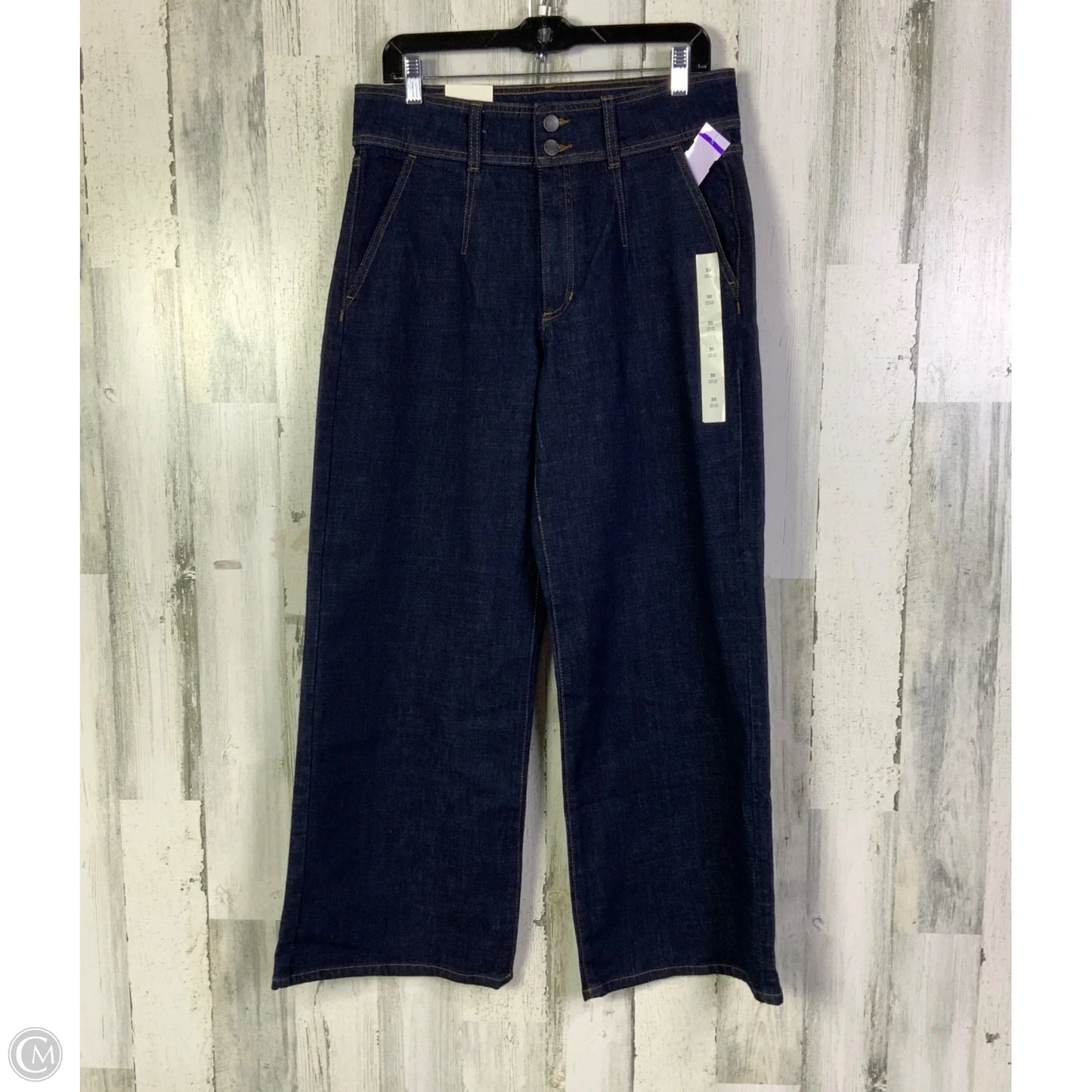 Jeans Wide Leg By Banana Republic In Blue Denim, Size: 10