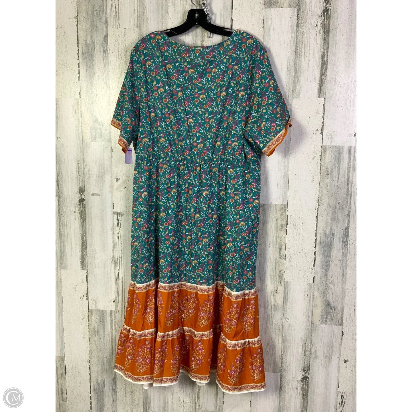 Dress Casual Midi By Bloomchic In Blue & Orange, Size: 1x
