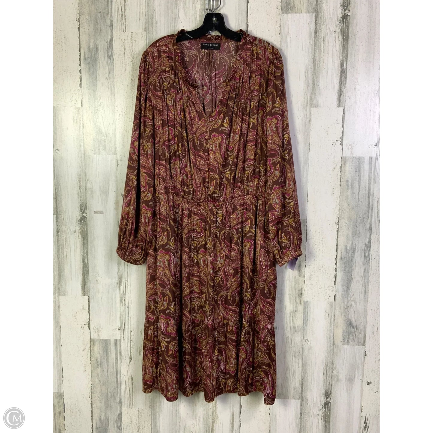 Dress Work By Lane Bryant In Brown & Pink, Size: 2x