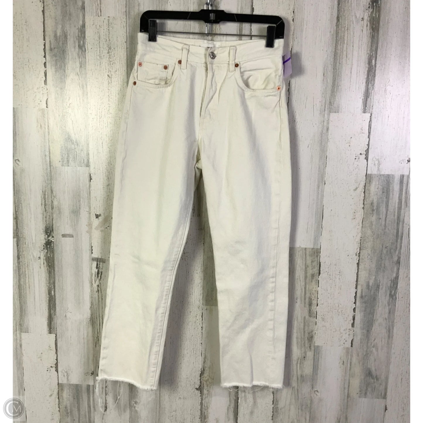 Jeans Straight By Mng In Cream, Size: 4
