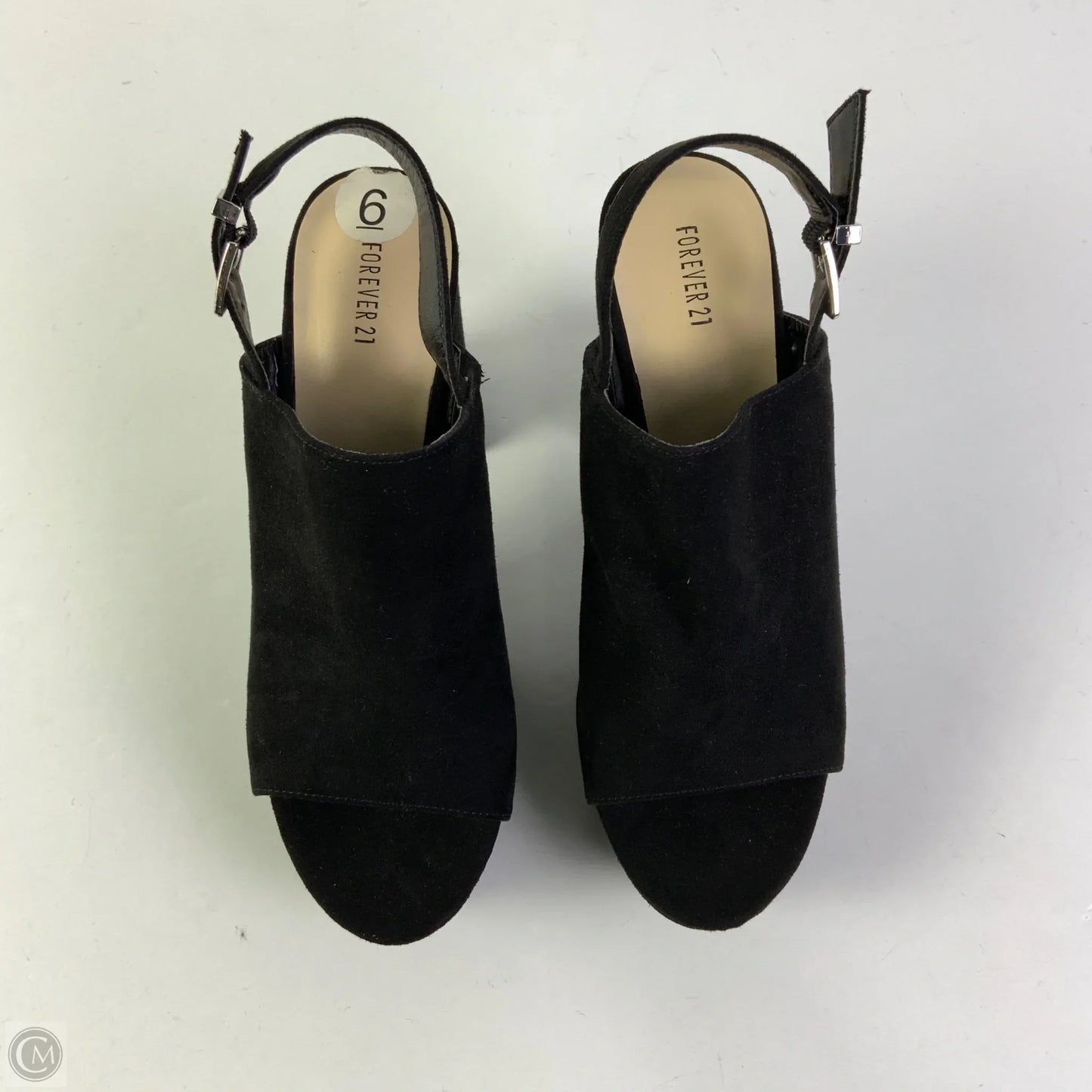 Sandals Heels Block By Forever 21 In Black, Size: 6