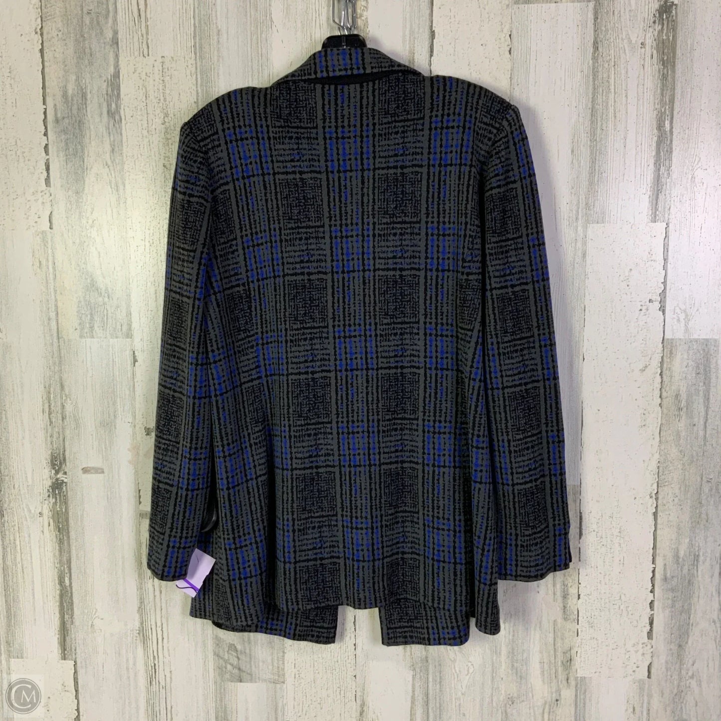 Blazer By Misook In Blue & Grey, Size: L