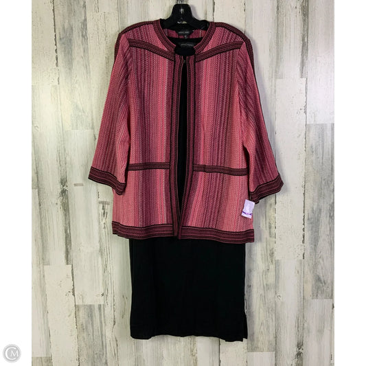 Dress Set 2pc By Ming Wang In Black & Pink, Size: Xl