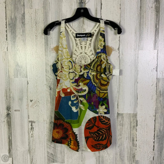 Top Sleeveless By Desigual In Orange & Yellow, Size: L