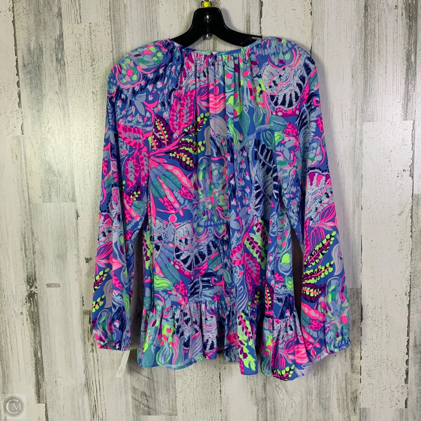 Blouse Designer By Lilly Pulitzer In Blue & Pink, Size: M