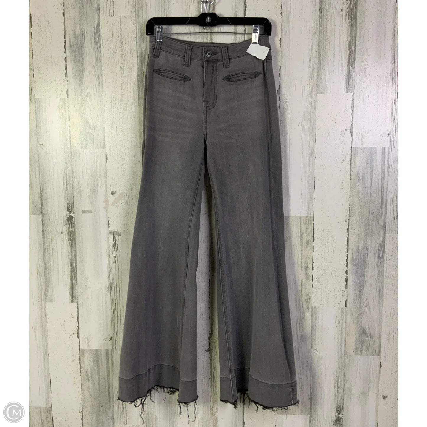Jeans Flared By Rock & Roll In Grey Denim, Size: 4l