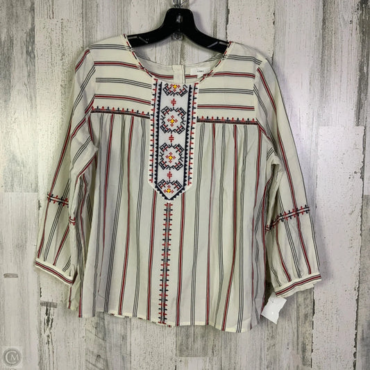 Top 3/4 Sleeve By A Loves A In Cream & Red, Size: M