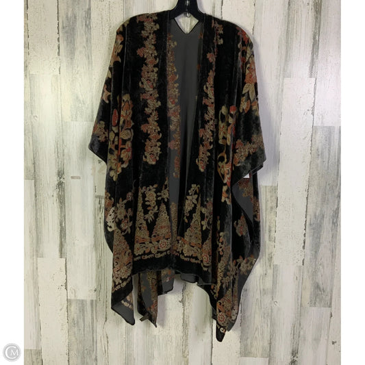 Kimono By Clothes Mentor In Black & Orange, Size: Osfm