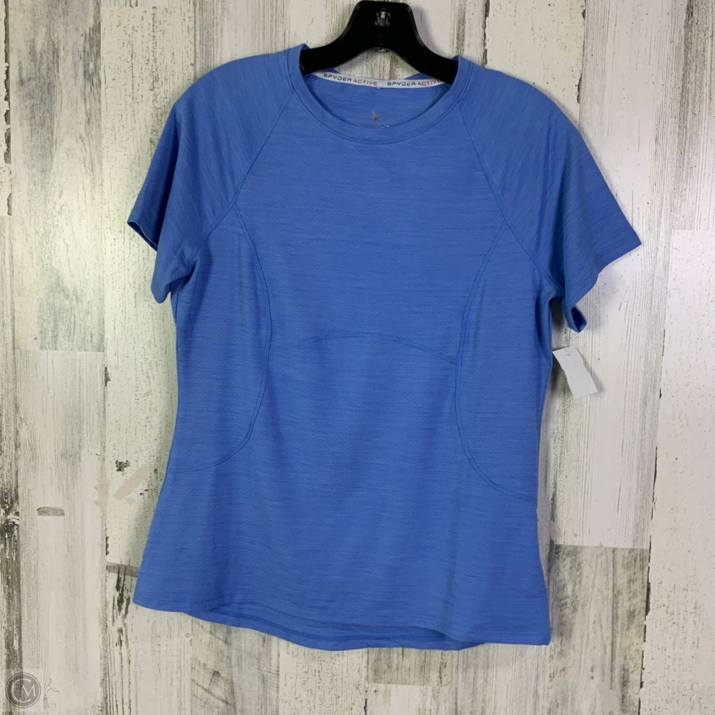 Athletic Top Short Sleeve By Spyder In Blue, Size: M