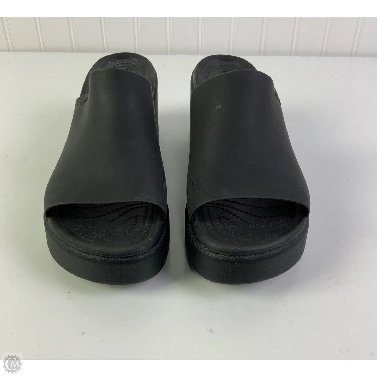 Sandals Heels Block By Crocs In Black, Size: 9