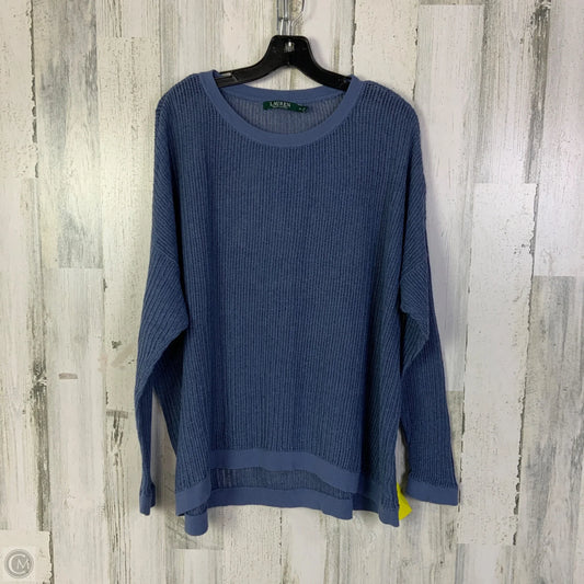 Top Long Sleeve By Lauren By Ralph Lauren In Blue, Size: Xl
