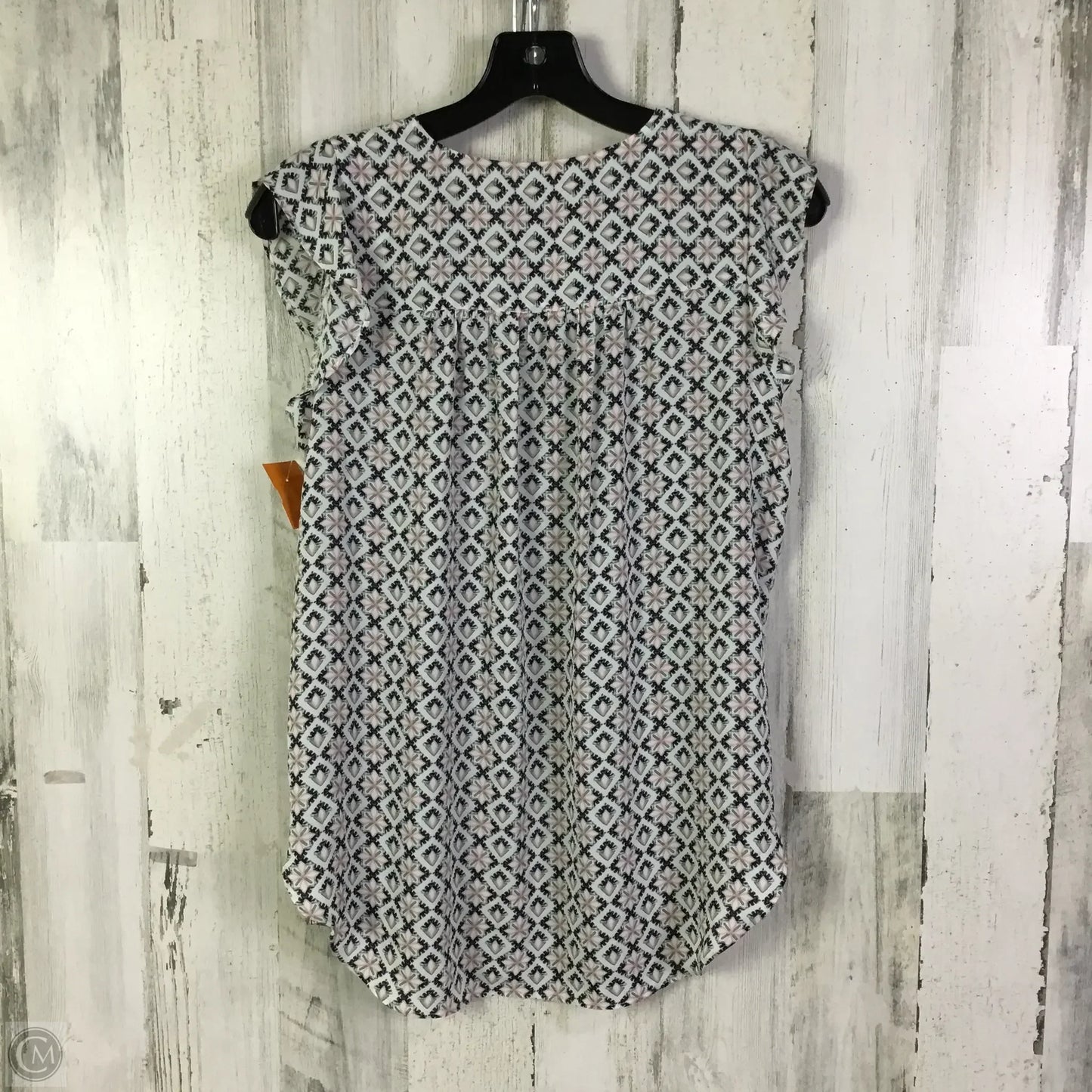 Blouse Short Sleeve By Oggi In Pink & White, Size: Xs