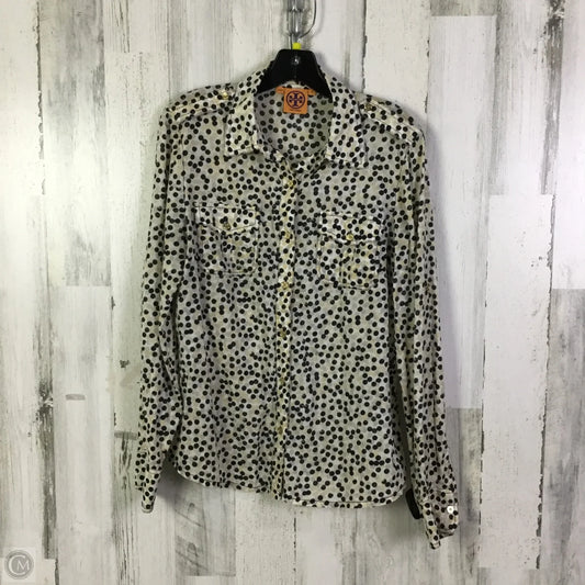 Blouse Designer By Tory Burch In Black & Brown, Size: L