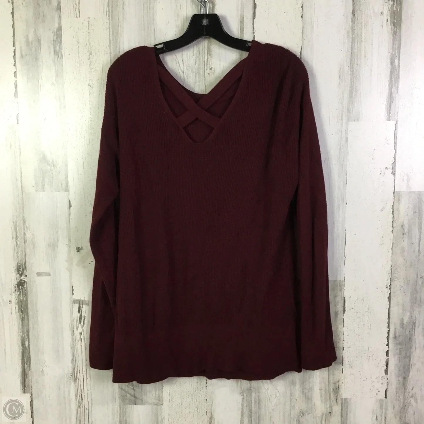 Sweater By Maurices In Maroon, Size: L