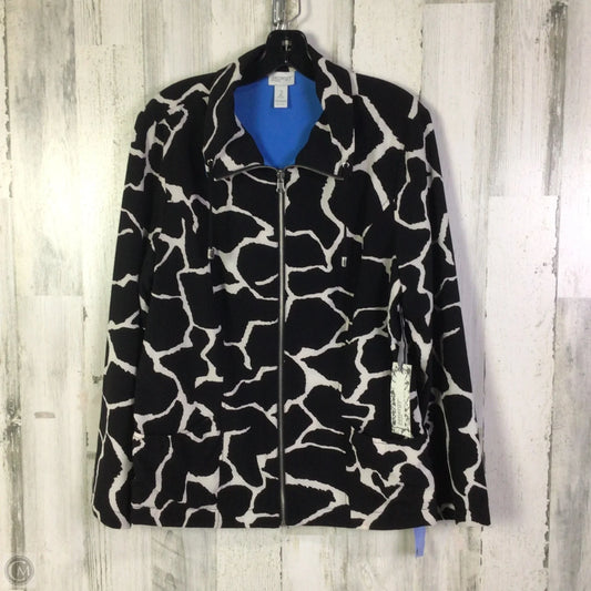 Athletic Jacket By Zenergy By Chicos In Black & Blue, Size: L