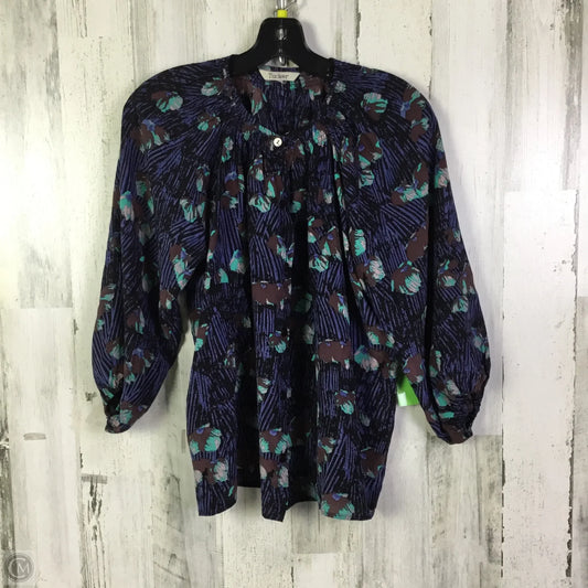 Top Long Sleeve By Tucker In Blue, Size: L