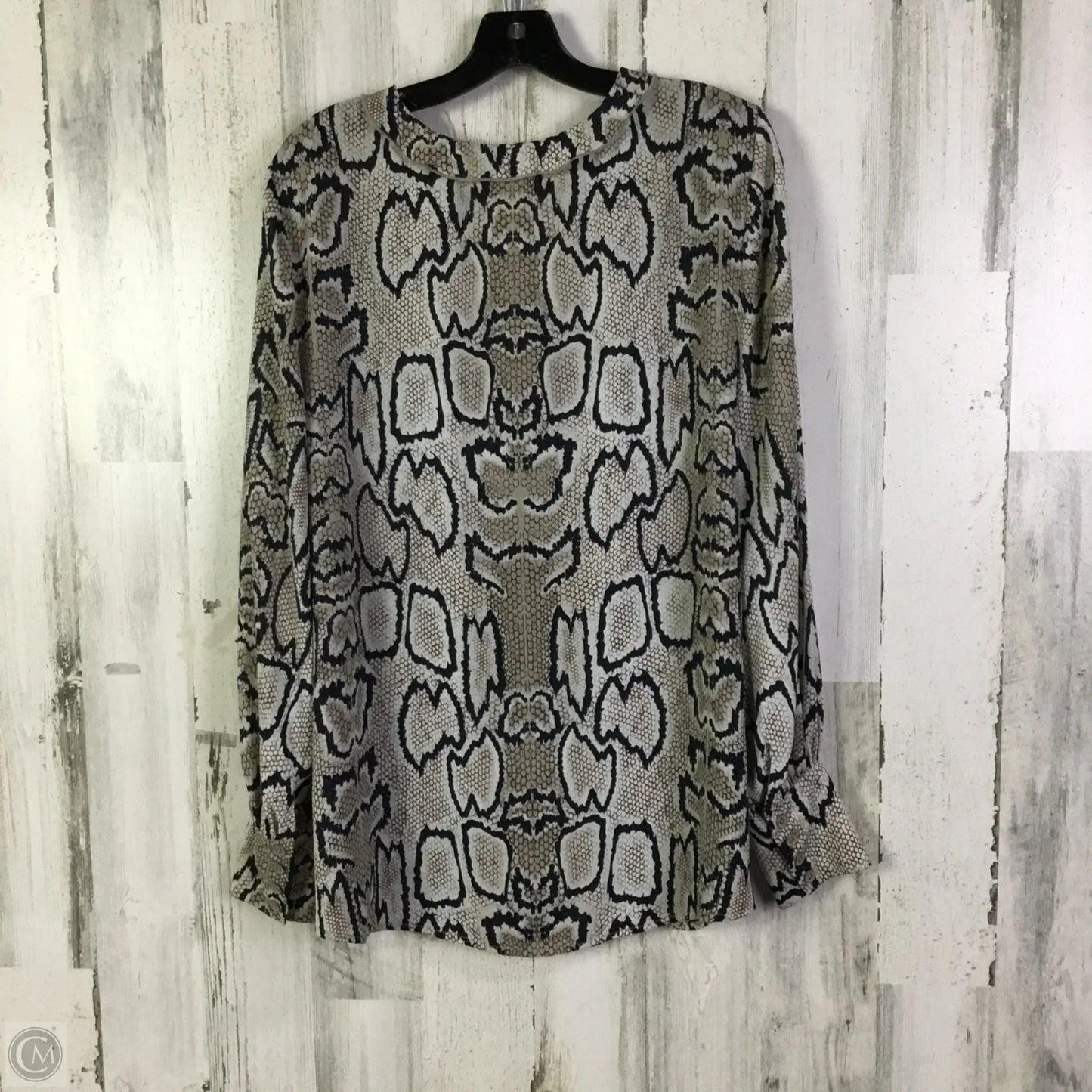 Top Long Sleeve By Cabi In Snakeskin Print, Size: Xl