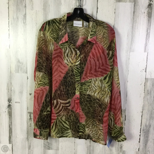 Top Long Sleeve By Alfred Dunner In Green, Size: 1x