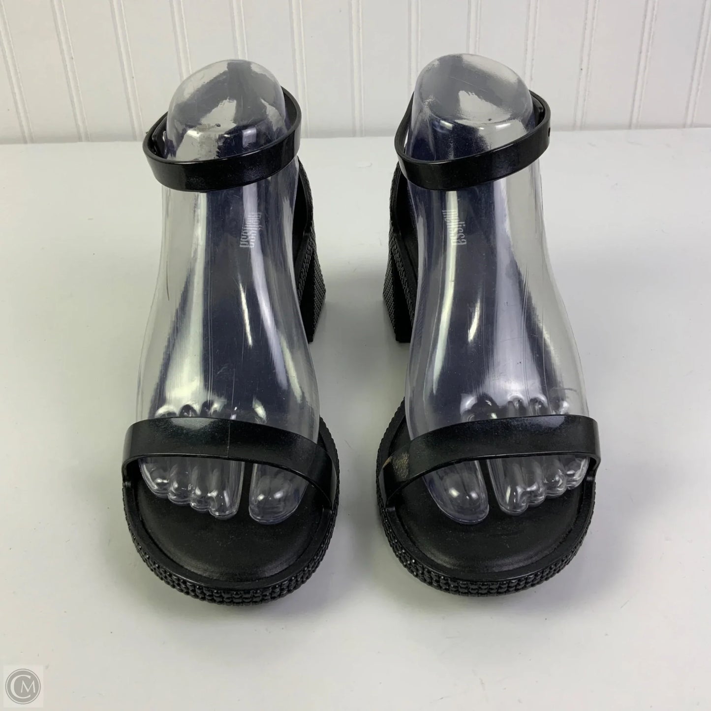 Sandals Heels Block By Clothes Mentor In Black, Size: 7