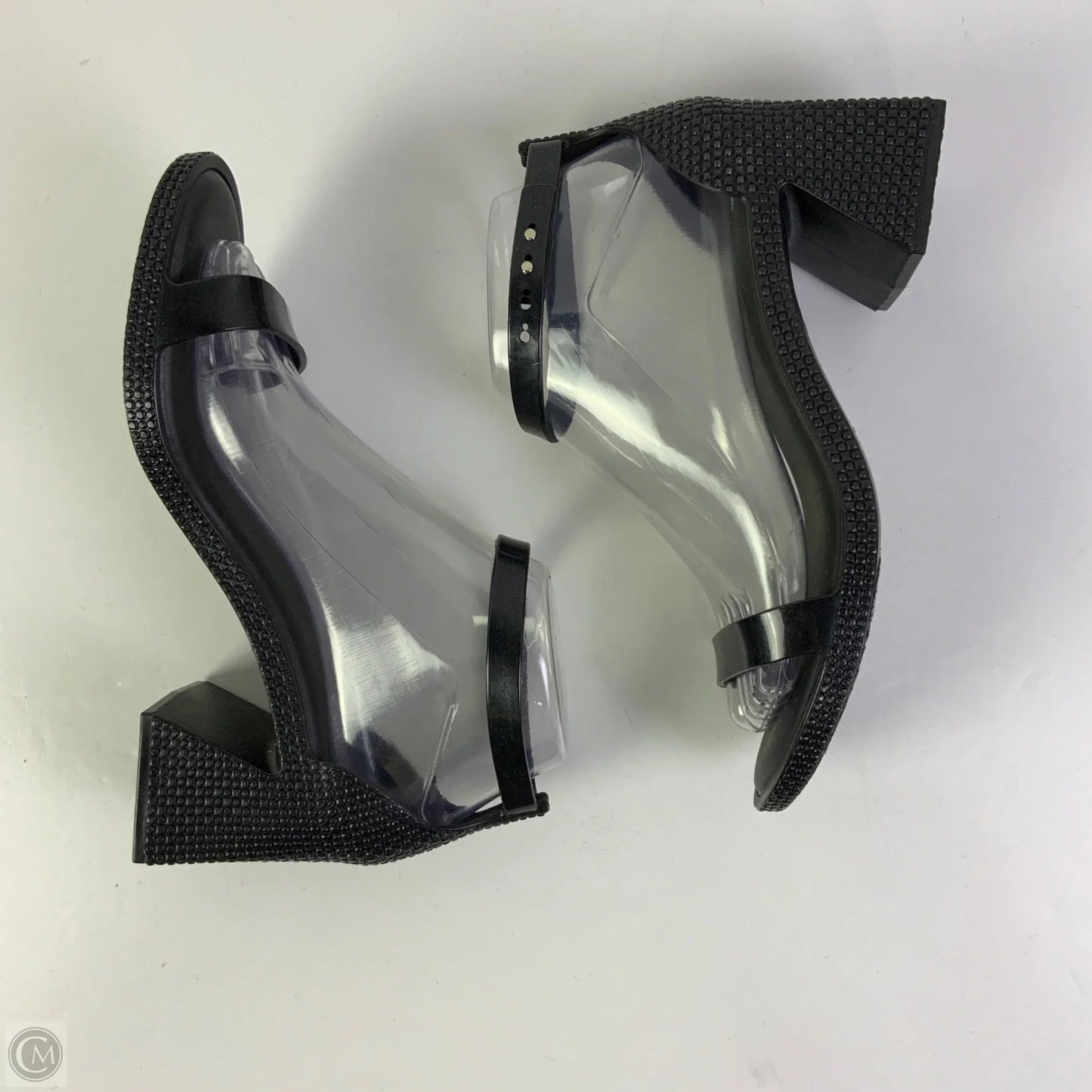 Sandals Heels Block By Clothes Mentor In Black, Size: 7