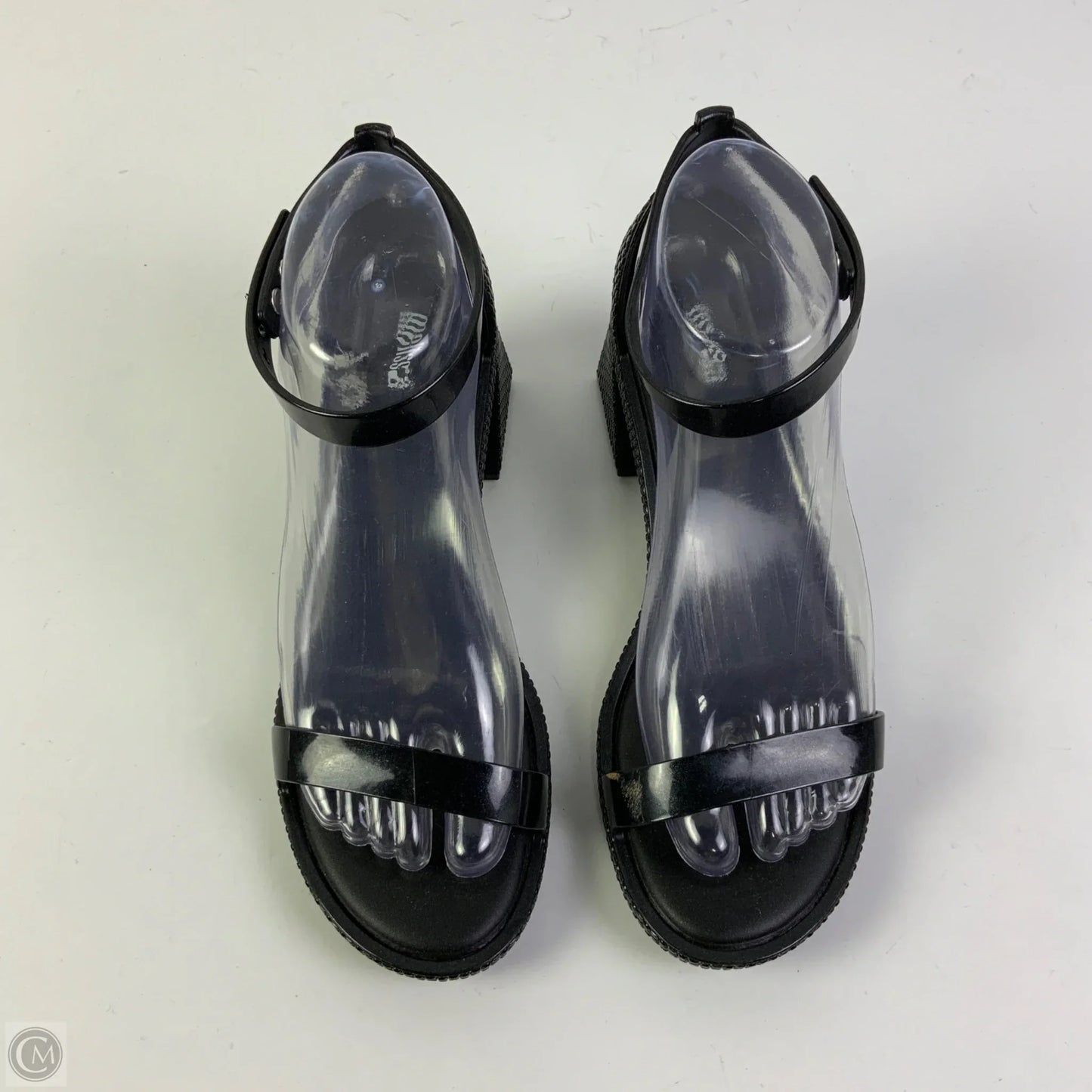 Sandals Heels Block By Clothes Mentor In Black, Size: 7