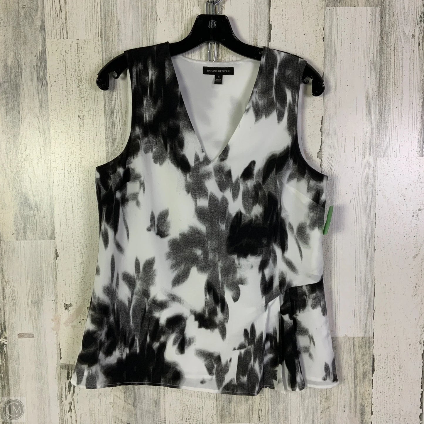 Top Sleeveless By Banana Republic In Black & White, Size: S