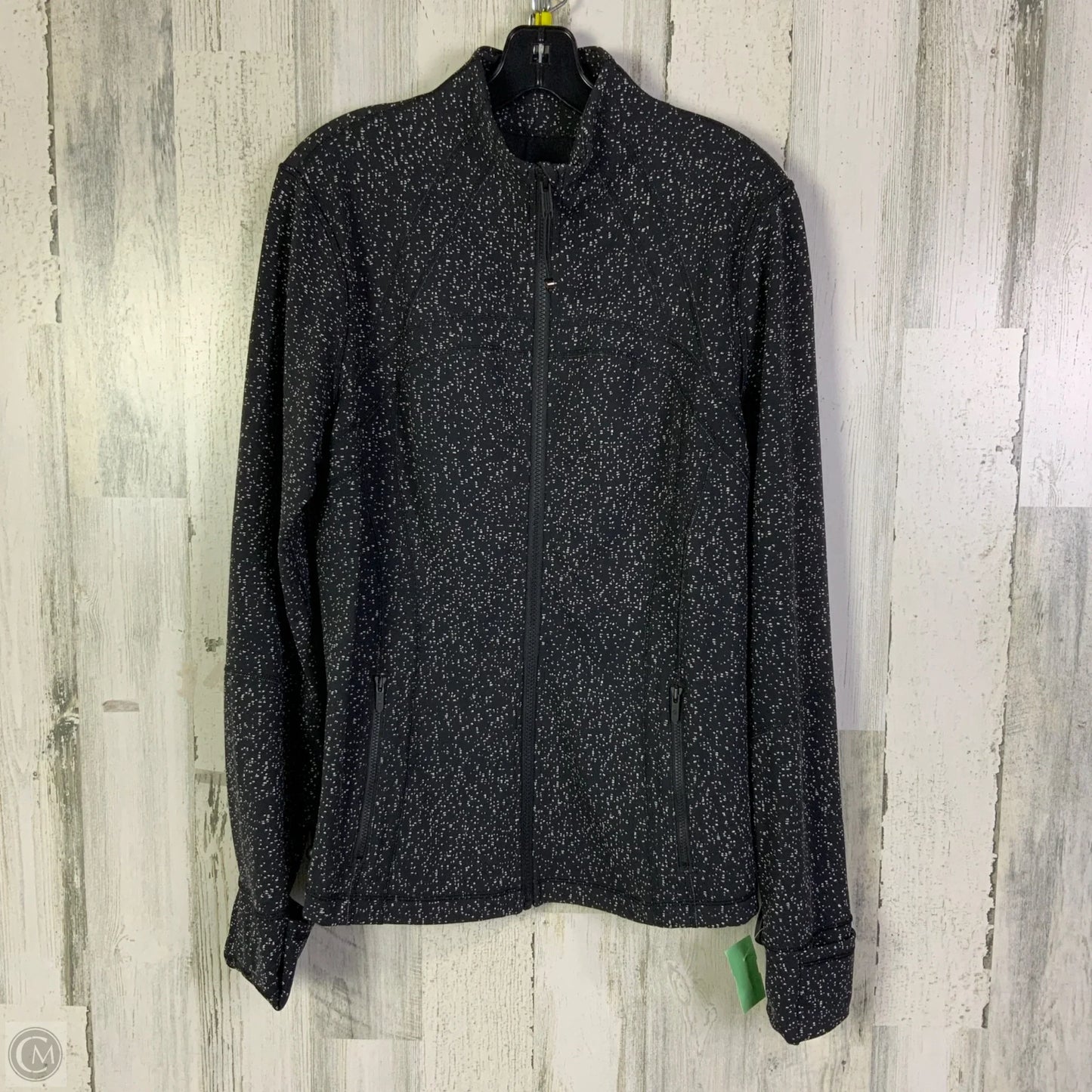 Athletic Jacket By Lululemon In Black & White, Size: 14